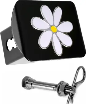 Angh2830 Lfparts Plumeria Flower 3d Emblem Metal Trailer Hitch Cover 2 Inch White On Black Angh2830 Lfparts Plumeria Flower 3d Emblem Metal Trailer Hitch Cover 2 Inch White On Black