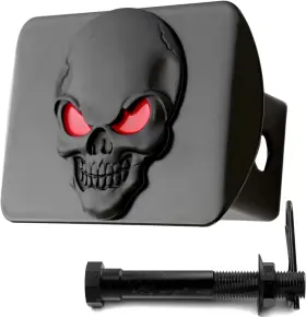 Scdh2820 Lfparts Metal Skull 3d Emblem Trailer Hitch Cover Plug Black Red On Scdh2820 Lfparts Metal Skull 3d Emblem Trailer Hitch Cover Plug Black Red On