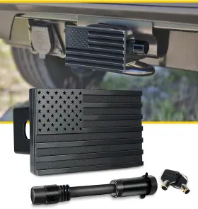 Lm001i102-f Lumenix Aluminum Tow Trailer Hitch Cover Heavy Duty 2 Inch Receivers Black