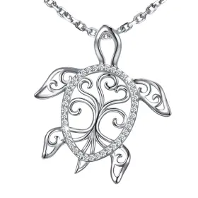 43390-82035 Manbu Sterling Silver Sea Turtle Necklace Abalone Tortoise Pendant Tree Of Life Jew