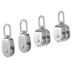 Emnk82zdu Mekueeex Am555351 1 4 Pack M20 Lifting Single Pulley Block 304 Stainless Steel Crane Swivel Hook