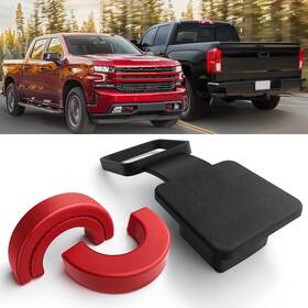 Molosicars Mosca-01 Tow Hook Cover For 2007-2025 Chevy Silverado 1500/2007-2018 Gmc Red-black