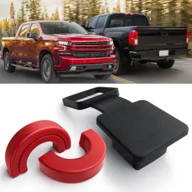 Mosca-01 Molosicars Tow Hook Cover For 2007-2025 Chevy Silverado 1500/2007-2018 Gmc Red-black