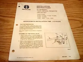 716390001 New Holland #716390001 Two-spool Remote Valve Kit Installation Instructions