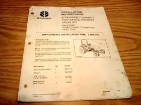 719349006 New Holland 719348016 #719349006 #719348016 2-spool Remote Valve Kit Installation Instruct
