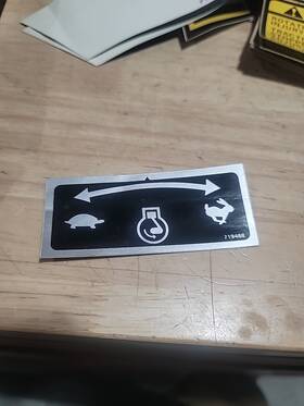 New Holland 719488 Genuine Part # Decal Throttle Control Nos Oem