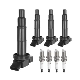 Uf333 Npauto Ignition Coil Pack And Spark Plugs Compatible With 2.4l 2002-2010 Toyota Camry