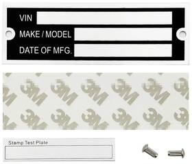 Overed Trailer-date-1 Trailer Vin Id Plate Blank Data Tag Model Identification Serial Number M