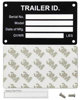 Overed Trailer001 Trailer Vin Id Plate Data Tag Blank Model Identification Serial Number M