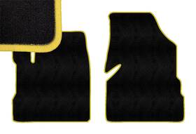 Partcatalog Fl-303059 Yellow Edge Custom Fit Front Carpet Floor Mats Black Compatible With Chevro