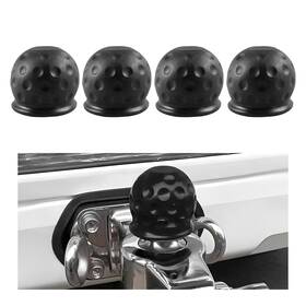 Povtii Povtii-2921tb 4 Pcs Trailer Ball Cover 2-inch Rustproof Rubber Car Towing Black