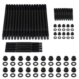 Emk05 Pqy 12-point Cylinder Gasket Head Stud Bolts Nuts Kit Compatible With 97-03 Chevy
