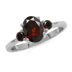 Rn0020929-8-silvershake Silvershake 1.6ct. Natural Garnet White Gold Plated 925 Sterling Silver Engag