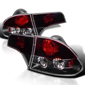 Lt-cv064rjm-tm Spec-d Tuning Black Housing Clear Lens Tail Lights Compatible With 2006-2011
