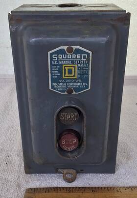 Square D 2510-ws Heavy-duty Vintage Old Start/stop Starter Control Switch Industrial Age