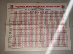 695468b Tecumseh 695648b 1995 Four Cycle Engine Specifications Poster - Free Shipping 695468b Tecumseh 695648b 1995 Four Cycle Engine Specifications Poster - Free Shipping
