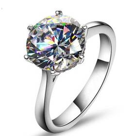 Tenfit R107-9 Jewelry Elegant 4ct Round Cushion Cut Solitaire Halo Diamond Wedding Engageme