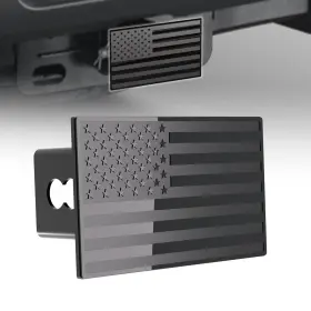 Thc-b01 Thocac American Flag Hitch Cover 2 Inch - Fits Trailer Black