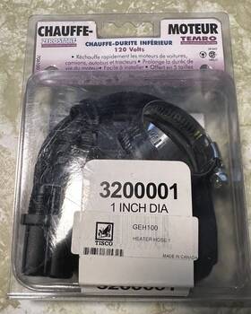 Tisco 3200001 Zerostart Temro 120v Geh100 Engine Heater 1 Inch Dia New