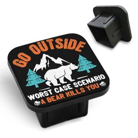 Tnomchey Tckly-a1123 Funny Bear Hitch Receiver Cover 2 Inch Go Outside X2
