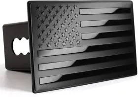 Jy004 Tzywfz American Flag Metal Trailer Hitch Cover For 2 Inch Receivers Matte Black A