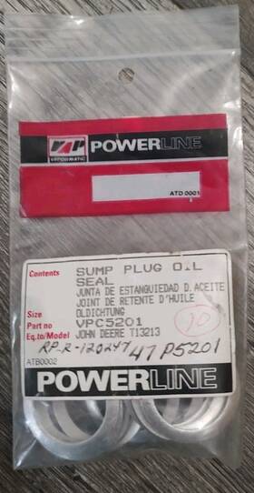 Vapormatic T13213 Lot Of 10 Vpc5201 John Deere Sump Pump Gasket Oil Plug Seal