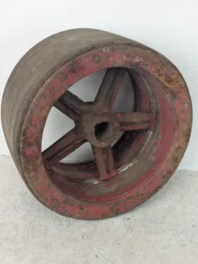 13840-la Vintage Flat Belt Pulley Farm Tractor 14 Inch Diameter 7 Wide 1-1/2 Bore