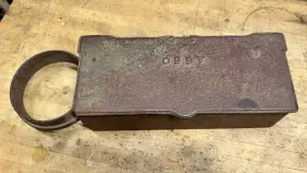 A660 Vintage Antique Buckeye Plain Cast Iron Tool Box With Oil Cam Holder Farm Implement
