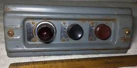 Westinghouse 1033439 Vintage Old Start/stop Pushbutton Station With Red Glass Lamp Light