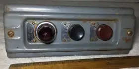 1033439 Westinghouse Vintage Old Start/stop Pushbutton Station With Red Glass Lamp Light
