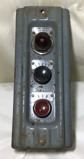 9966 Westinghouse Vintage Old Start/run Control Switch With Red-green Glass Lamp Light