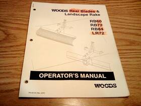 Woods Lr72 Rear Blades Landscape Rake Operators Manual Rb60 72 84 6/97