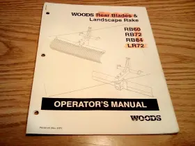 Rb60 Woods Lr72 Rear Blades Landscape Rake Operators Manual 72 84 6/97 Rb60 Woods Lr72 Rear Blades Landscape Rake Operators Manual 72 84 6/97