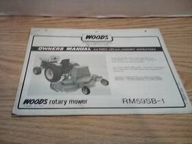 Woods Rm59sb-1 Operators Manual Parts List With Assembly Instructions Brochure