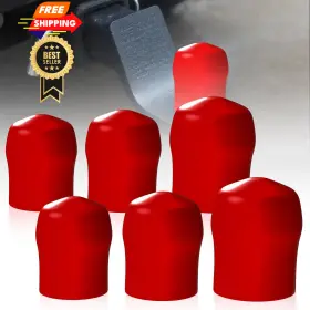 Tao3666254478 Wosite 6-pack Trailer Hitch Ball Covers 1-7/8 Inch 2 2-5/16 Towing Dustproof Red