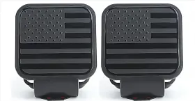 Xiong-58 Xanadian 2 Packs Inch Trailer Hitch Cover With American Flag Metal Tow Bar Black