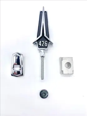 Vc5387blk Yearone 1967 Gtx 426 Hemi Hood Ornament. Color Black