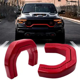 Yinnianets 717097861291 Custom Tow Hook Covers Compatible With 2019-2025 Ram 1500 For Red