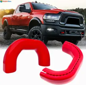 Yinnianets 717097861376 Custom Tow Hook Covers Fits For 2019-2025 Ram 2500/3500 Hitch Cover Car Red