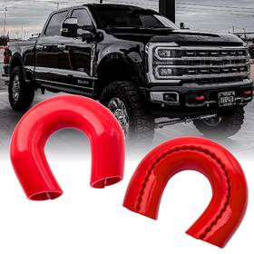 Yinnianets 717097861550 Custom Tow Hook Covers Fits For 2017-2026 Ford Super Duty F250 F350 Red