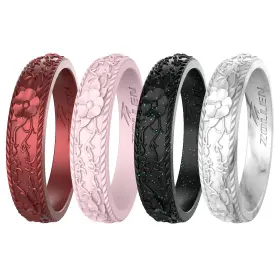 Hz02-4jhls-07 Zollen Silicone Wedding Rings For Women 1/4/7 Packs -stackable Rubber Weddi Hz02-4jhls-07 Zollen Silicone Wedding Rings For Women 1/4/7 Packs -stackable Rubber Weddi