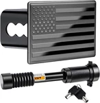 Metoware Trailer Hitch Covers, Heavy American Flag Metal Black New. Price: $42.99.