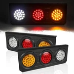 2 Pcs 63 Led Trailer Tail Lights Kit, Stop Round With Bracket New. Price: $65.10.