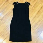 Karin Stevens Black Knit Stretch Pencil Dress Workwear Gold Sequins 8 Medium New. Price: $159.00.