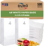 4# White Paper Lunch 500-COUNT, Bulk Disposable Bags, Small Sos For New. Price: $47.99.
