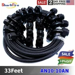 33FT AN-10 10AN Fitting Stainless Steel Nylon Braided Fuel Oil Hose Line Kit Us New. Price: $161.50.