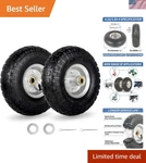 Reliable 4.10/3.50-4 Tire & Wheel Set, 300 Lbs Load Capacity For All Terrain Use New. Price: $37.79.