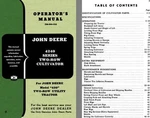 John Deere 4240 Series Two-row Cultivator Operators Manual OM-N41 New. Price: $15.95.