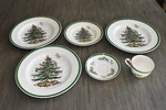 Lot Of Vintage 1976 Spode S3324-A Christmas Tree England Dinner Plates, Salad+ Used. Price: $119.99.