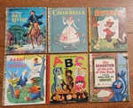 Real Vintage Little Golden Books # D114 Cinderella, D9, D64, 169, 316, 101 Abc. Price: $25.00.